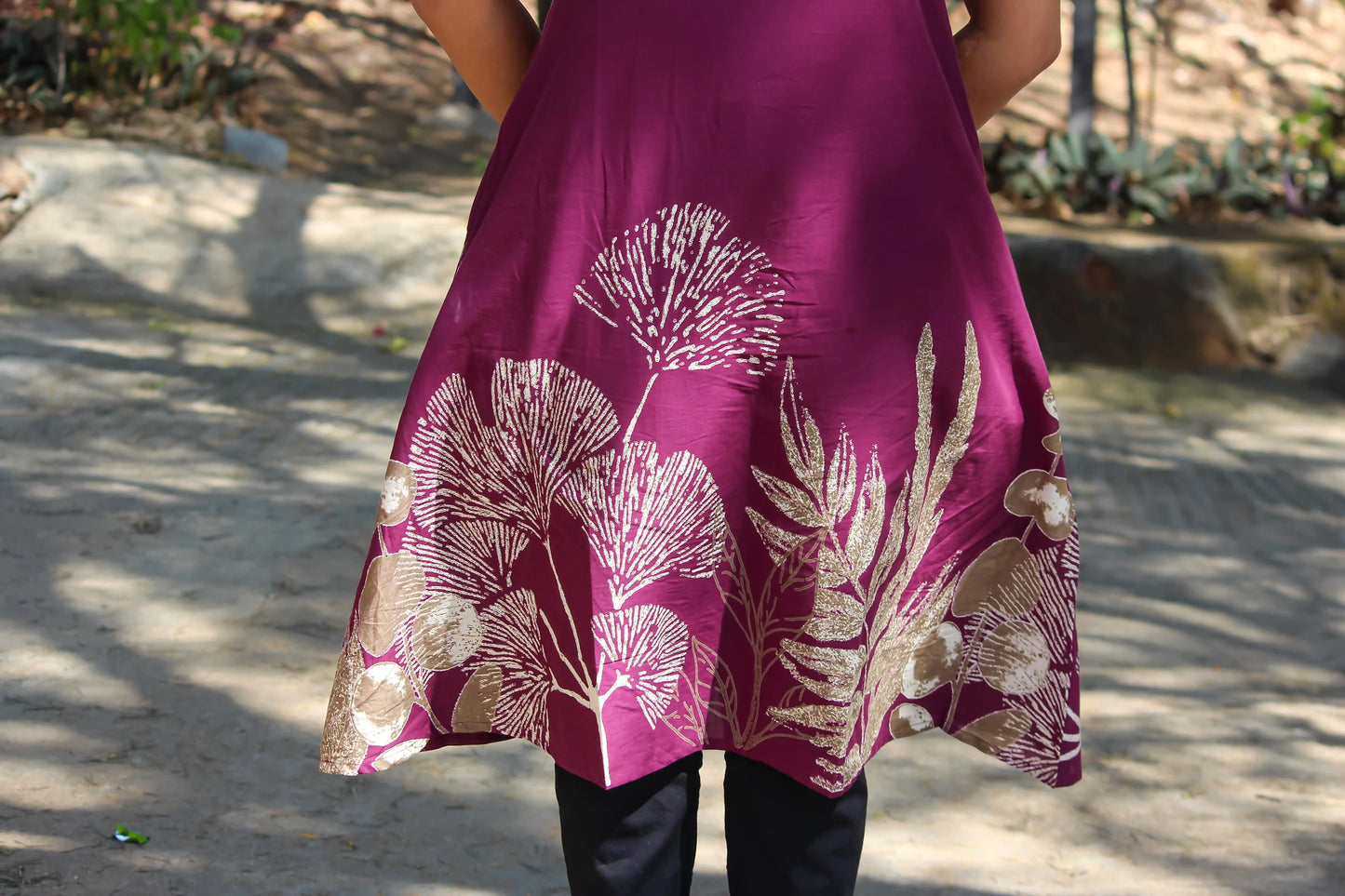 Bloom V Neck A Line Kurti with Pockets - Bimba Studio