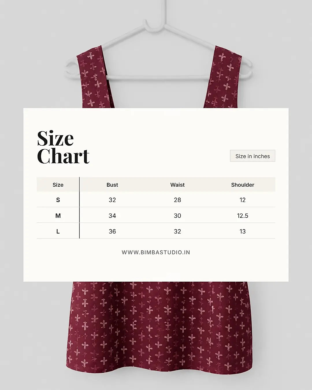 Ira wine red printed corset kurti - Bimba Studio