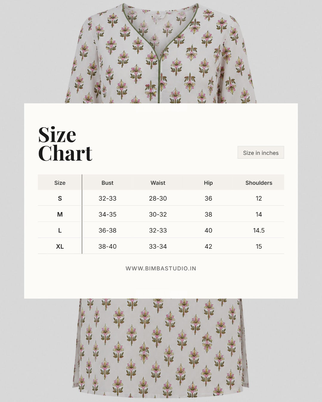 Kusum Floral Handblock Cotton Kurta