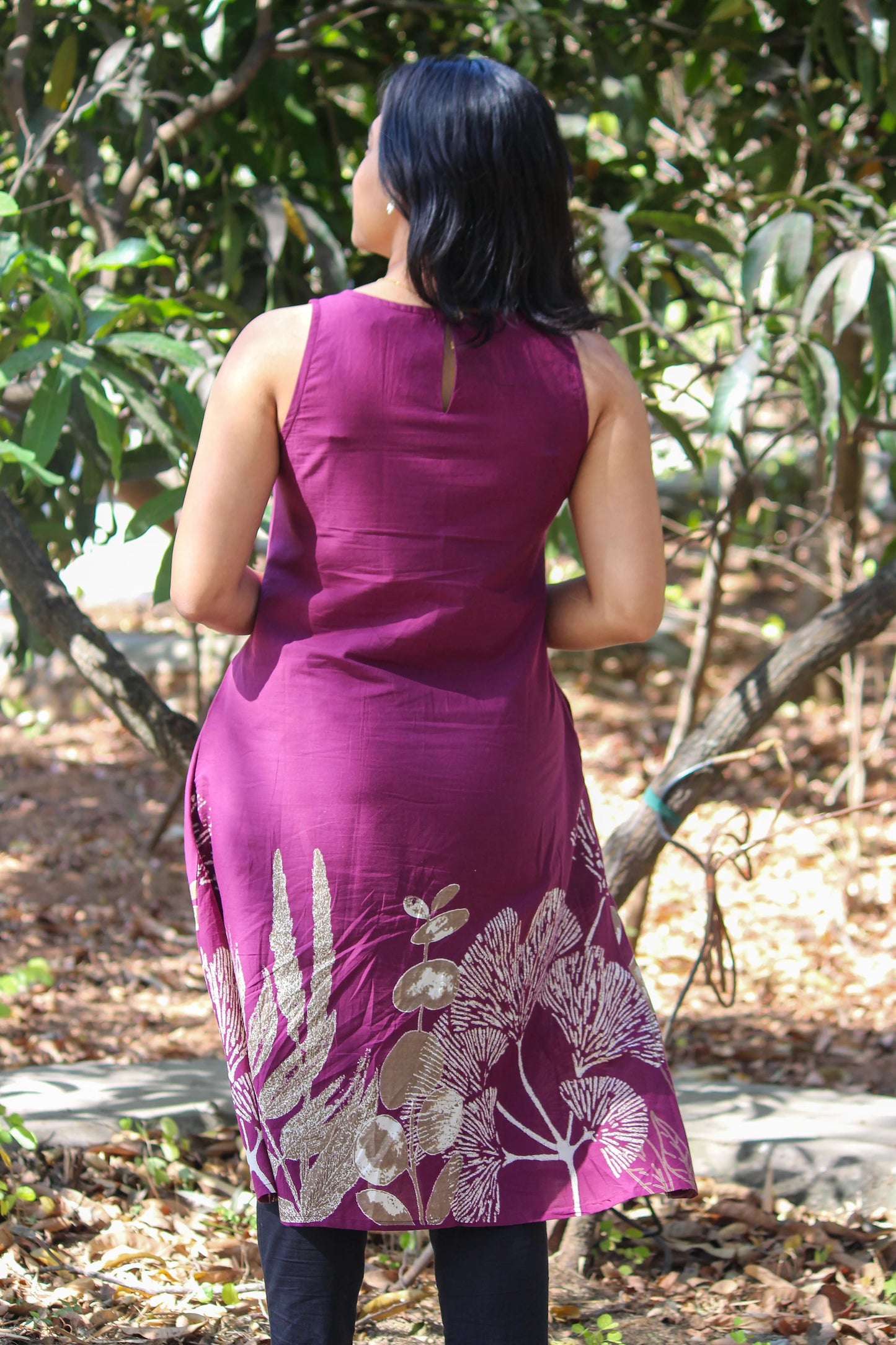 Bloom V Neck A Line Kurti with Pockets - Bimba Studio 