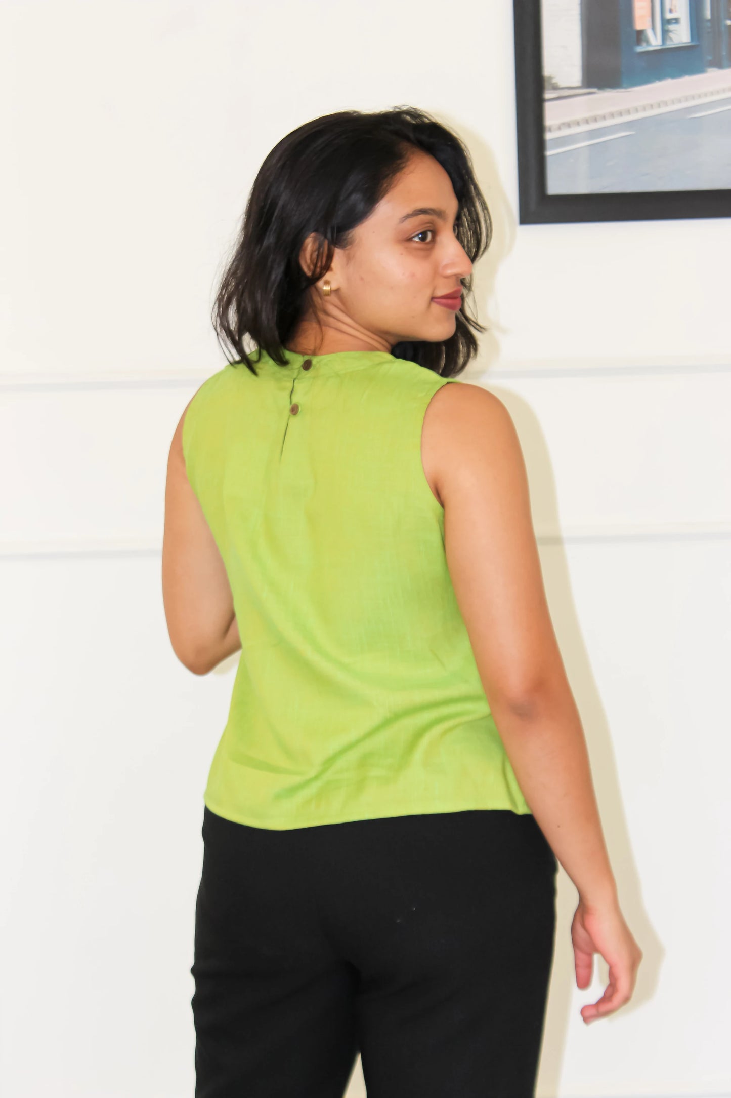 Lime Green HighNeck top - Bimba Studio 