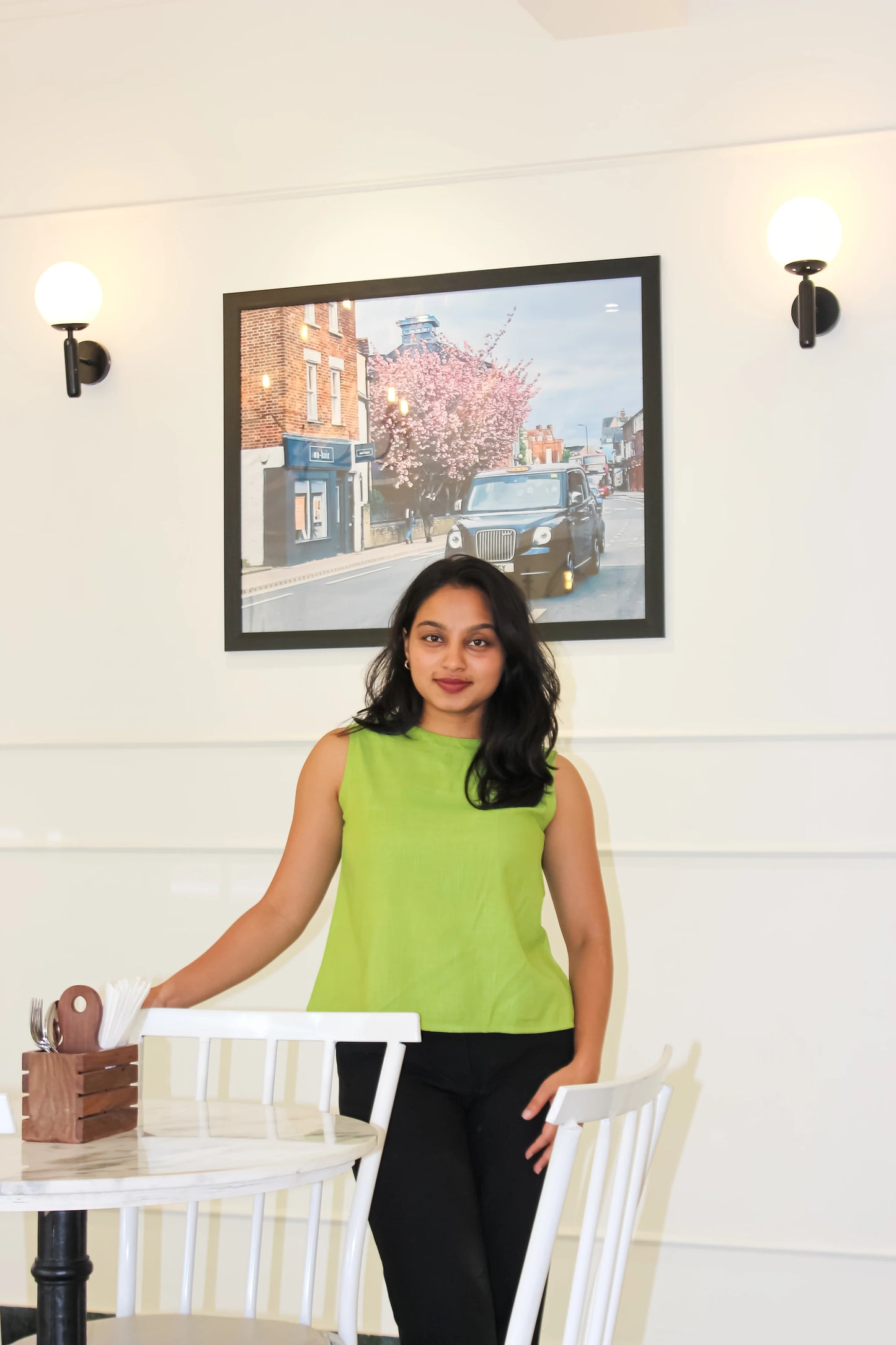 Lime Green HighNeck top - Bimba Studio 