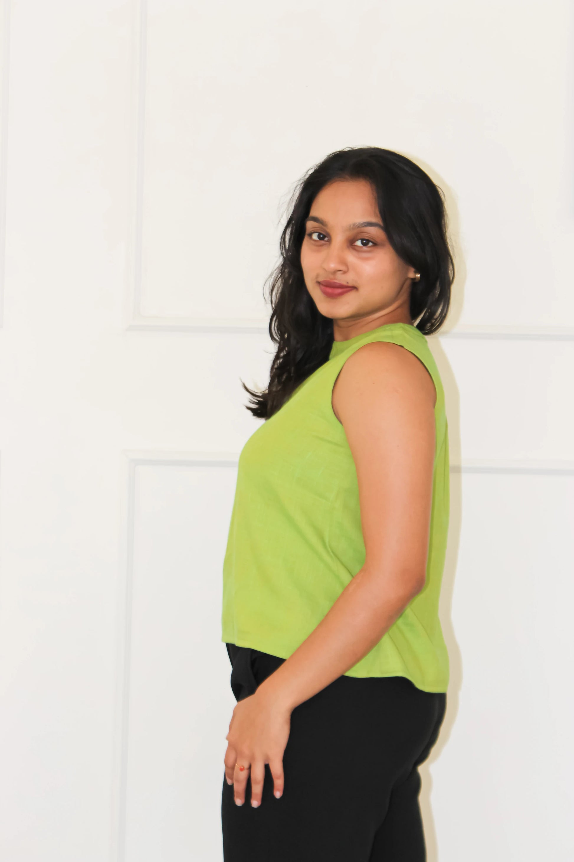 Lime Green HighNeck top - Bimba Studio 