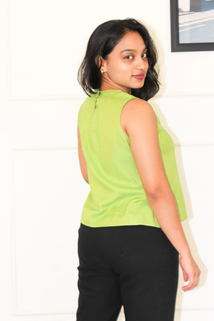 Lime Green HighNeck top - Bimba Studio 