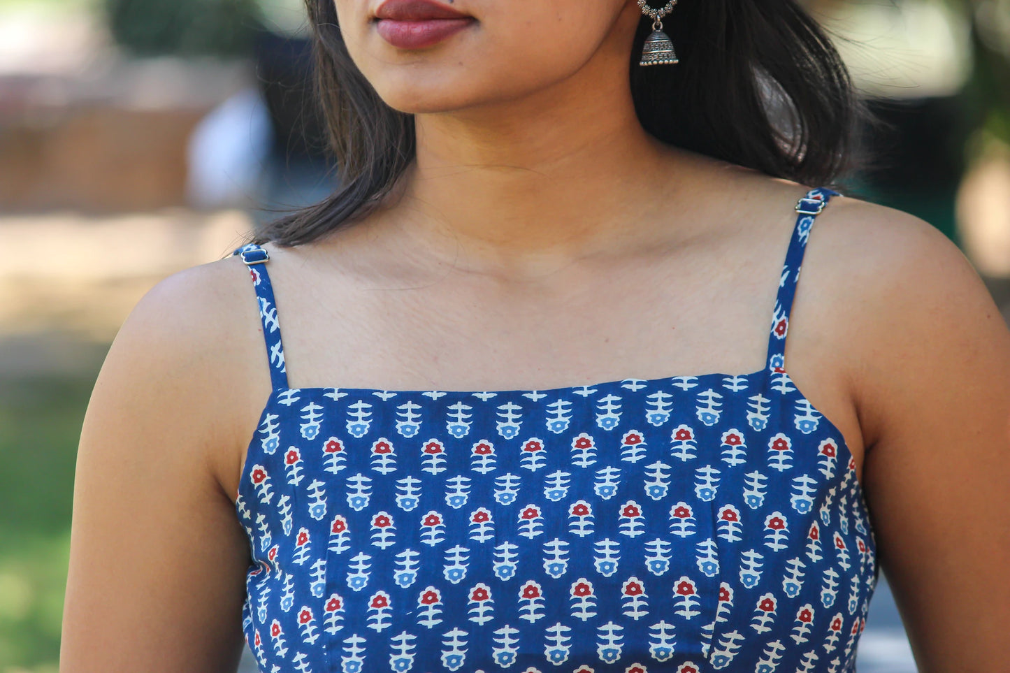 Neeli Floral Spaghetti Strap Kurti - Bimba Studio 