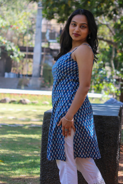 Neeli Floral Spaghetti Strap Kurti - Bimba Studio 