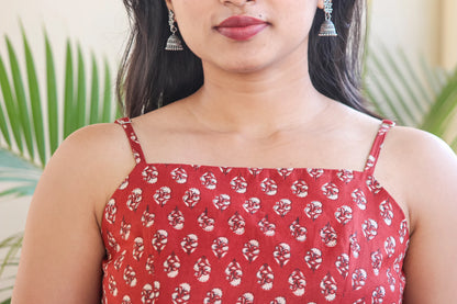 Sindhoor Spaghetti strap kurti - Bimba Studio 