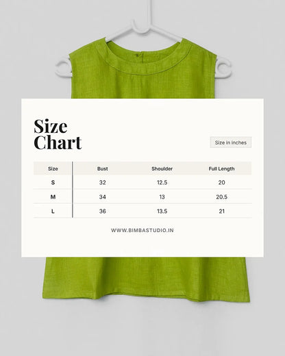 Lime Green HighNeck top - Bimba Studio 