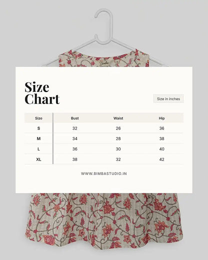 Gulmohar V-Neck Peplum Pink Top - Bimba Studio 