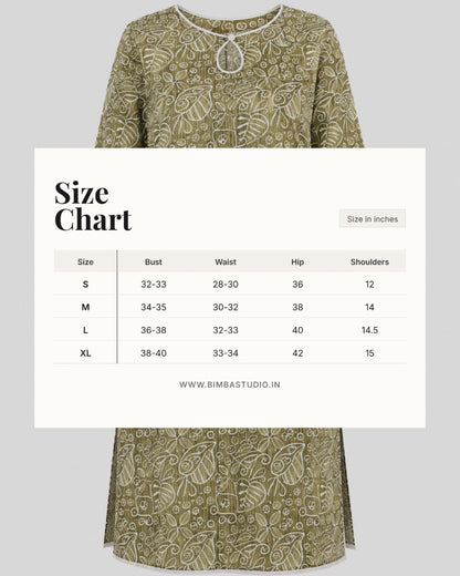 Forest Muse Handblock Cotton Straight Kurta